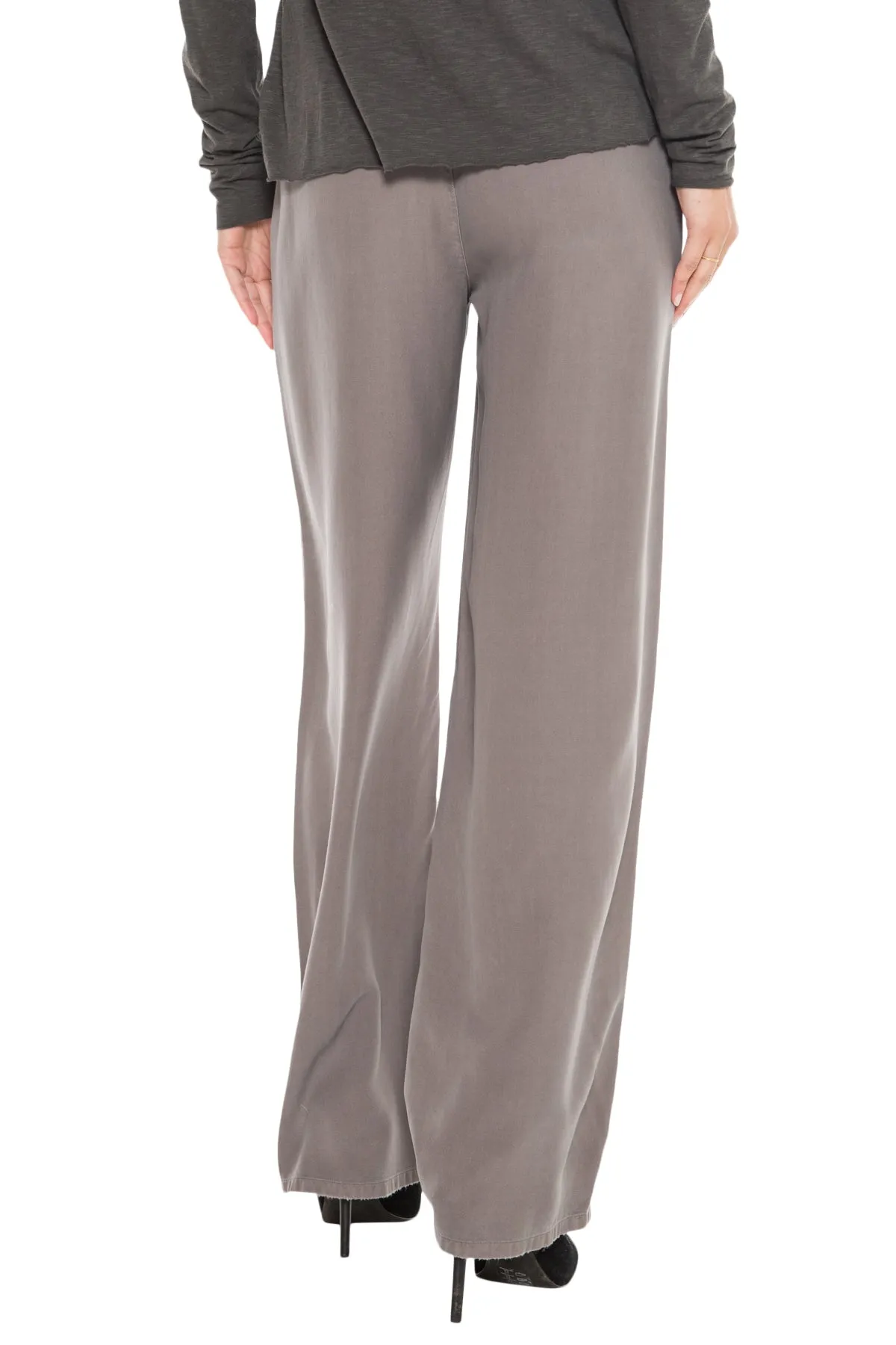 100% Silk relaxed pants in Charcoal Grey