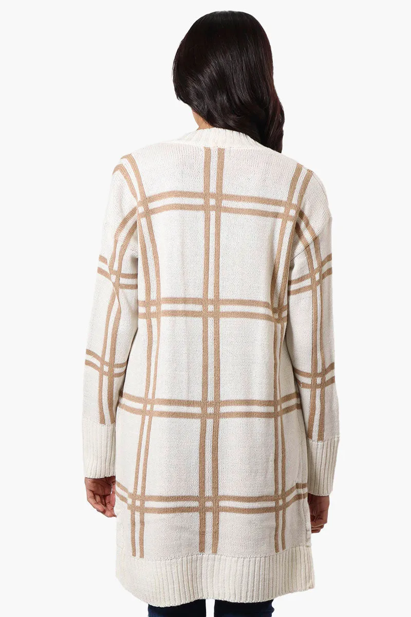 Beechers Brook Plaid Wrap Cardigan - Cream