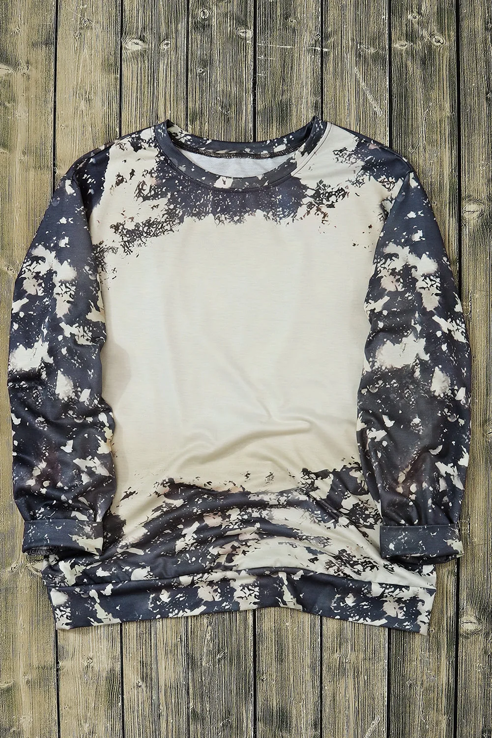 Bleached Tie Dye Long Sleeve Top