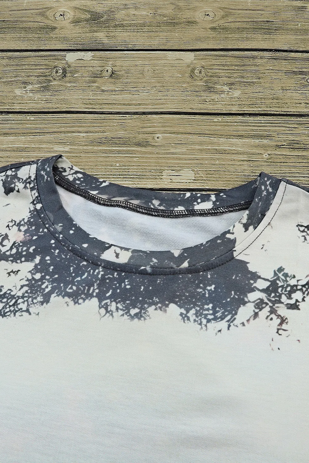 Bleached Tie Dye Long Sleeve Top