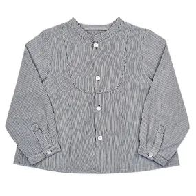 Chemise gris anthracite rayé