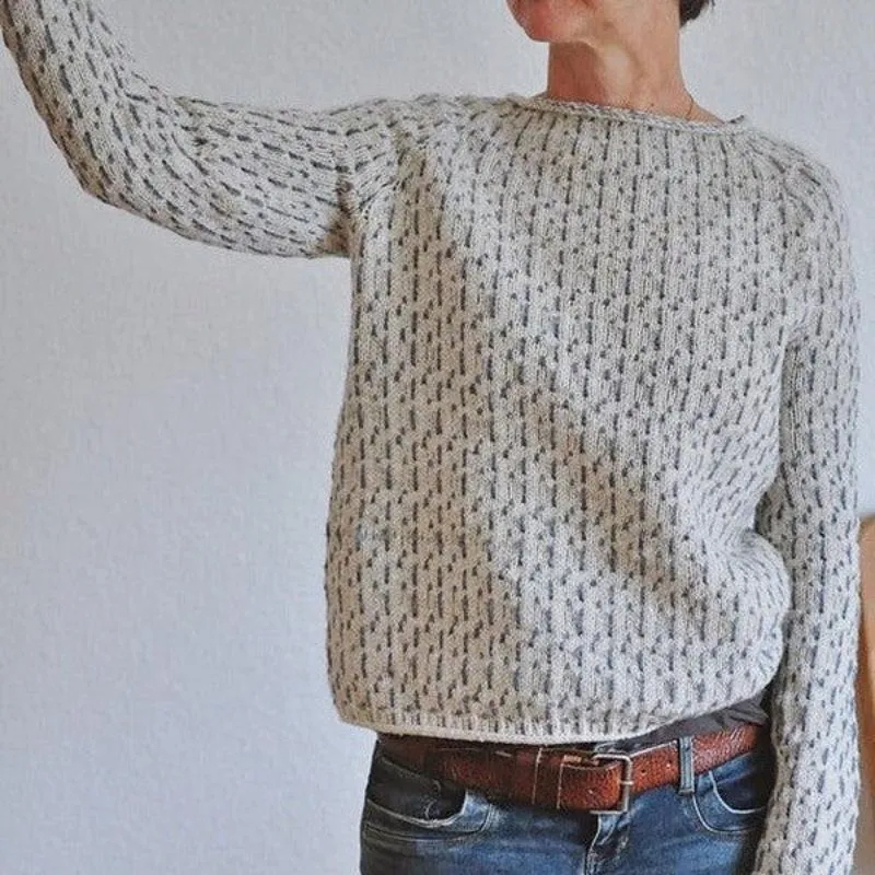 Chic Round Neck Long Sleeve Sweater