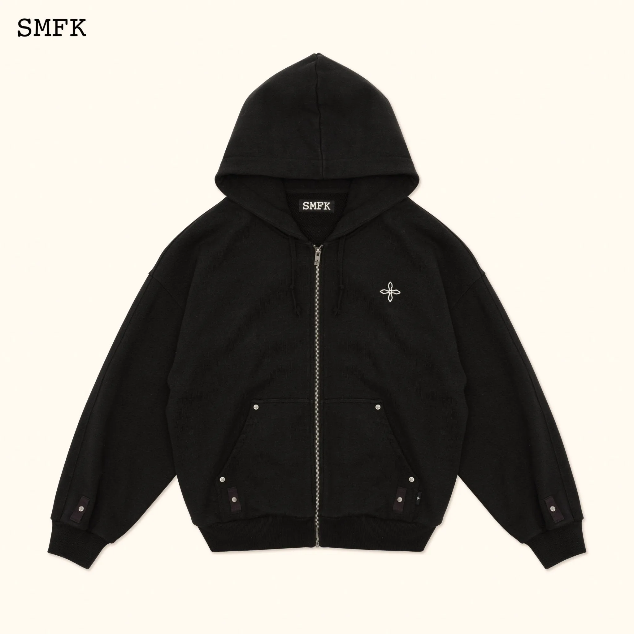 Compass Classic Cross Hoodie Black Jacket