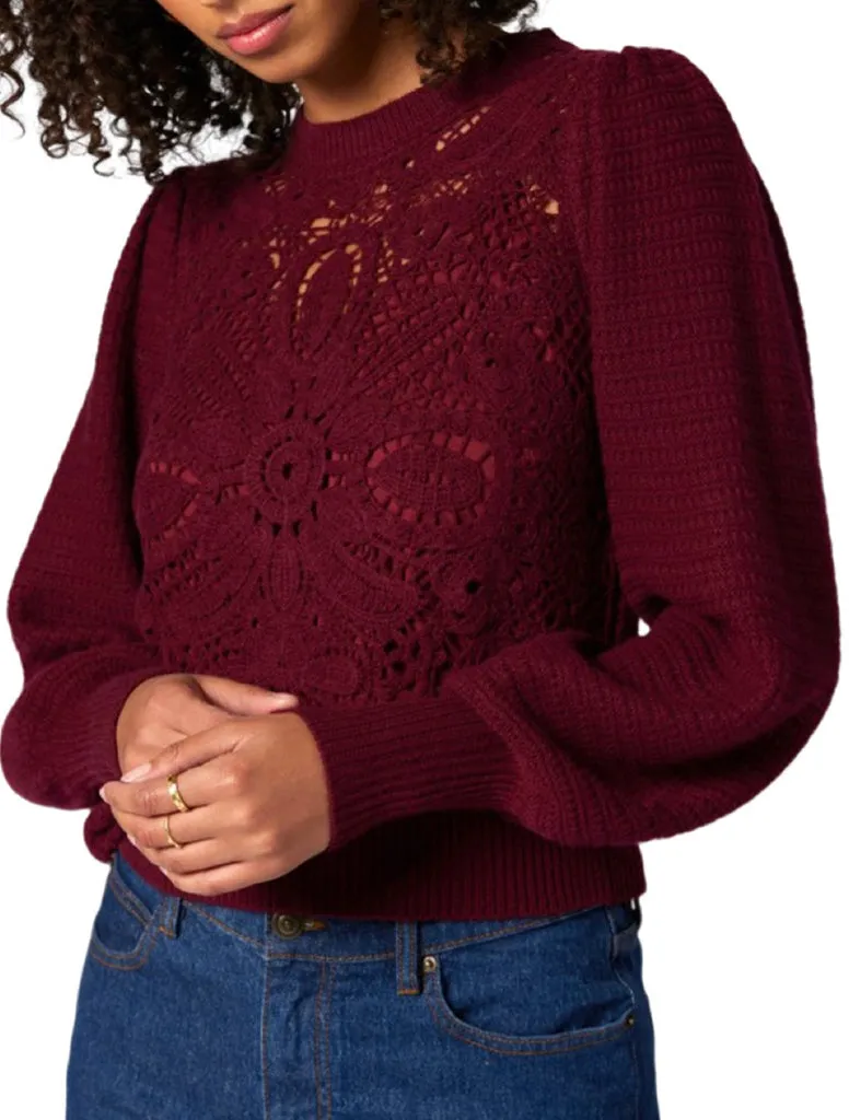 Damira Blouson Crochet Sweater - JOIE