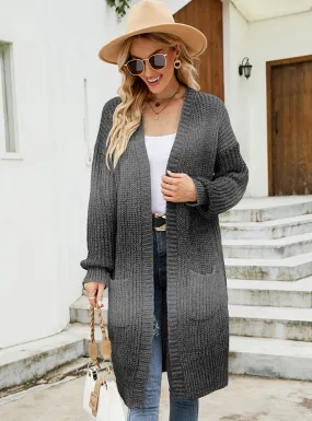 Gradient Color Matching Coat Cardigan