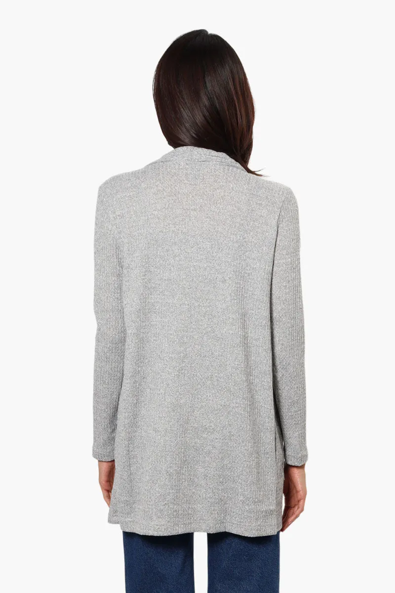 International INC Company Long Sleeve Open Wrap Cardigan - Grey