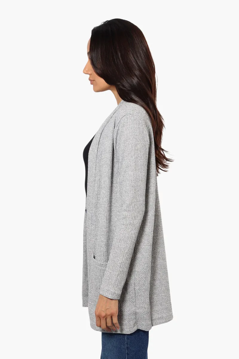 International INC Company Long Sleeve Open Wrap Cardigan - Grey