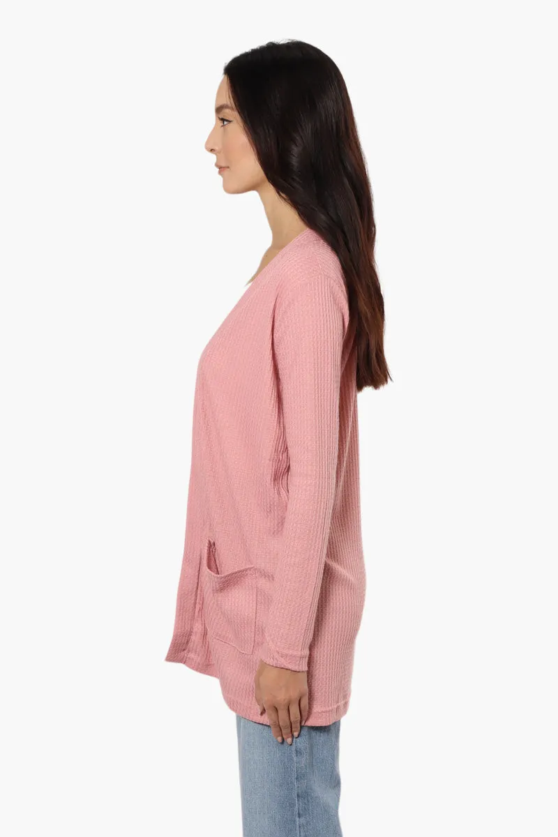 International INC Company Long Sleeve Open Wrap Cardigan - Pink