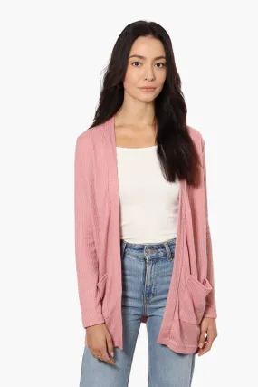 International INC Company Long Sleeve Open Wrap Cardigan - Pink