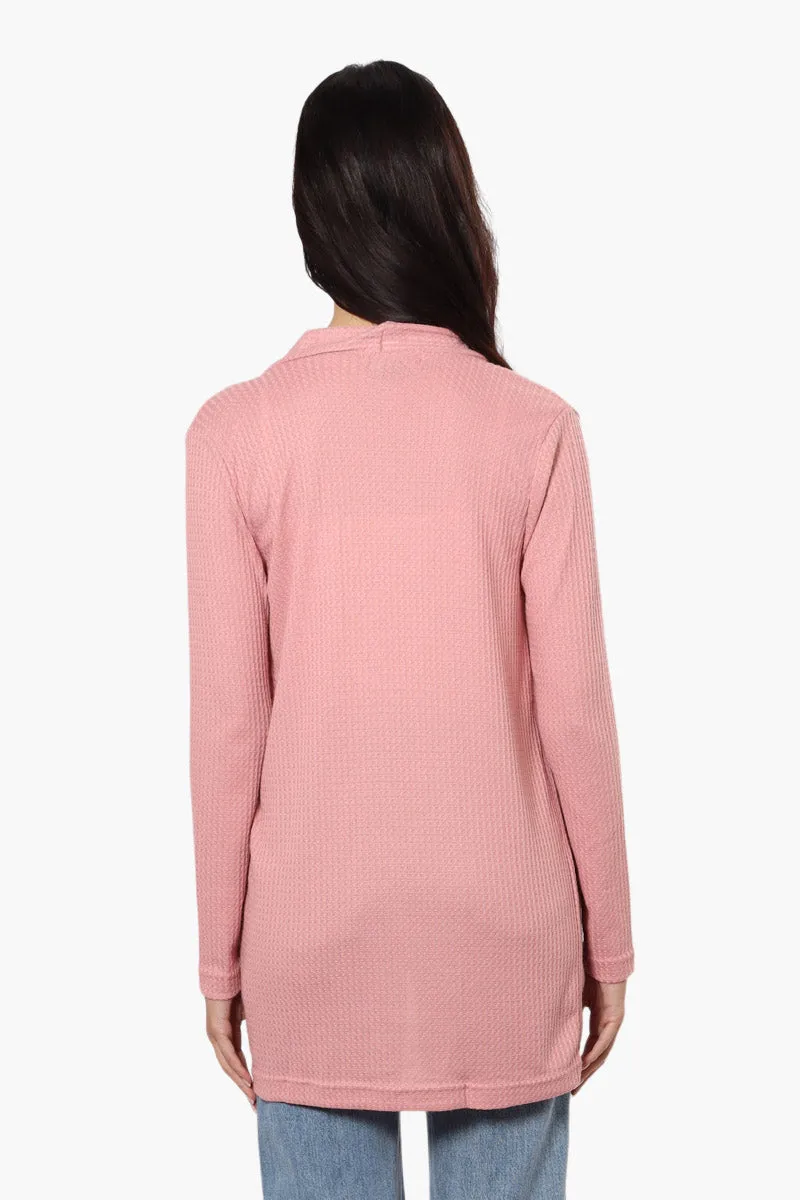 International INC Company Long Sleeve Open Wrap Cardigan - Pink