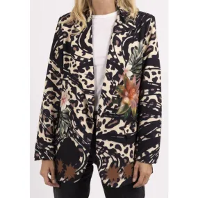 Italian Floral Animal Print Blazer