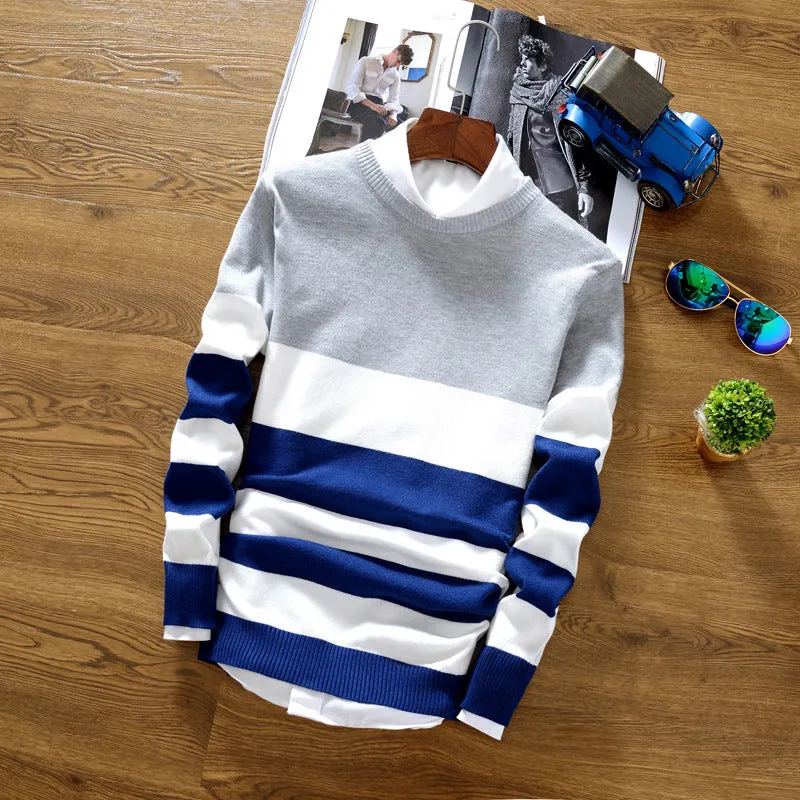 Men Round-Neck Korean Trendy Tops Sweater