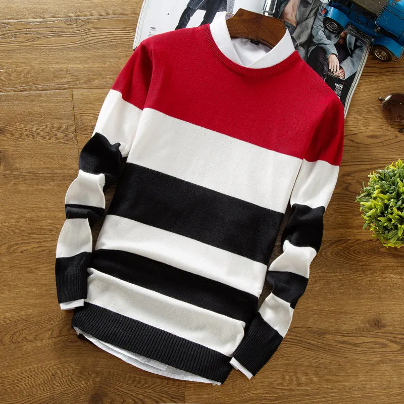 Men Round-Neck Korean Trendy Tops Sweater