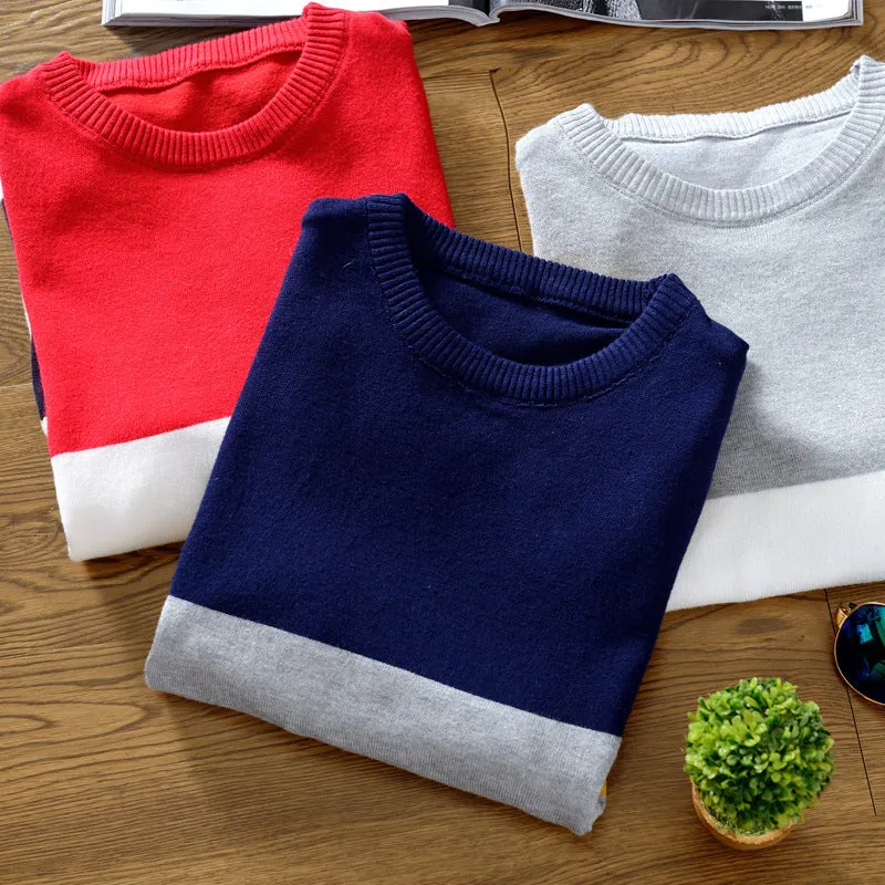 Men Round-Neck Korean Trendy Tops Sweater