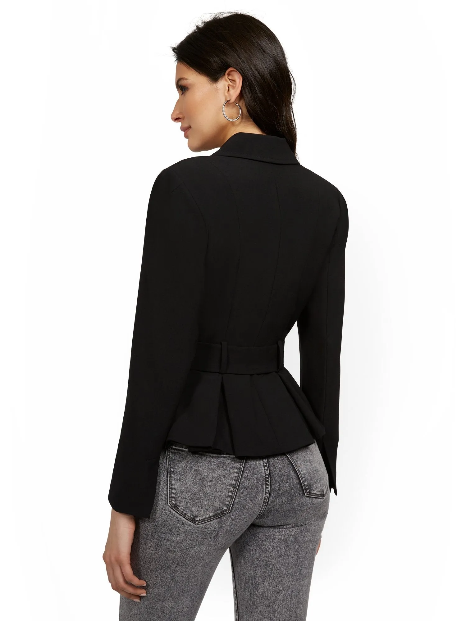 Petite Belted Peplum Jacket