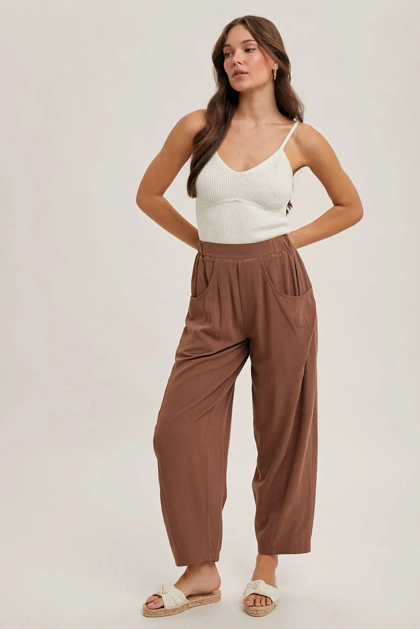 Relaxed Barrel Pants with Pockets