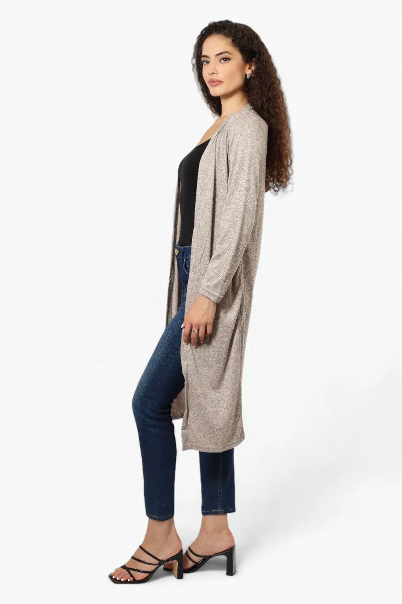 Runaway Bay Long Sleeve Side Slit Duster Cardigan - Stone