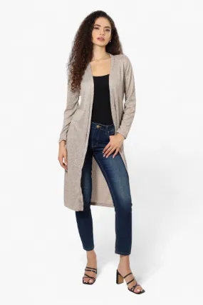 Runaway Bay Long Sleeve Side Slit Duster Cardigan - Stone