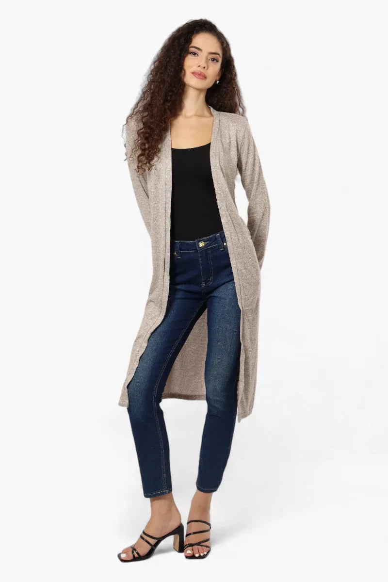 Runaway Bay Long Sleeve Side Slit Duster Cardigan - Stone