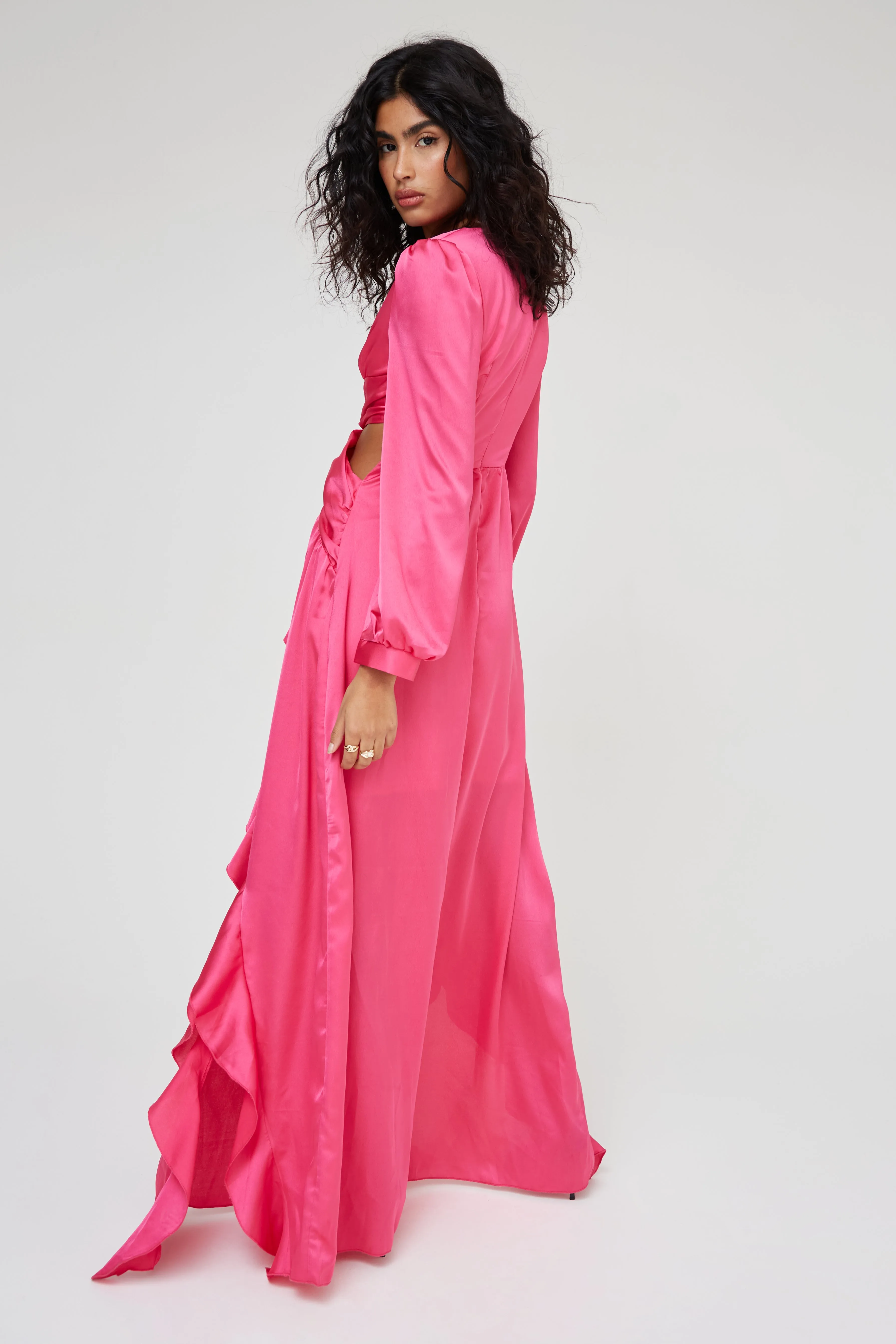 SATIN CUT OUT MAXI DRESS