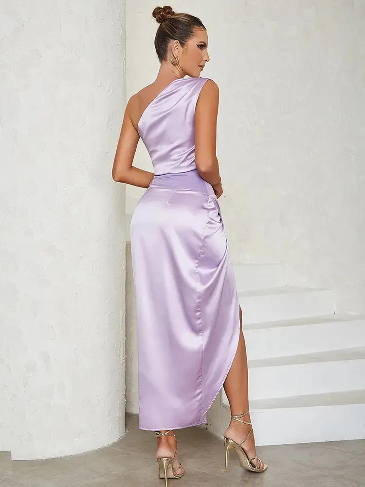 Sophisticated One-Shoulder Evening Dress