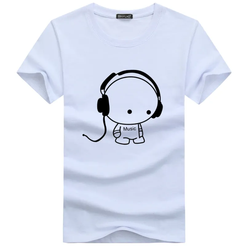 Top Quality Headset Cartoon Printed T-shirt