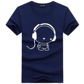 Top Quality Headset Cartoon Printed T-shirt