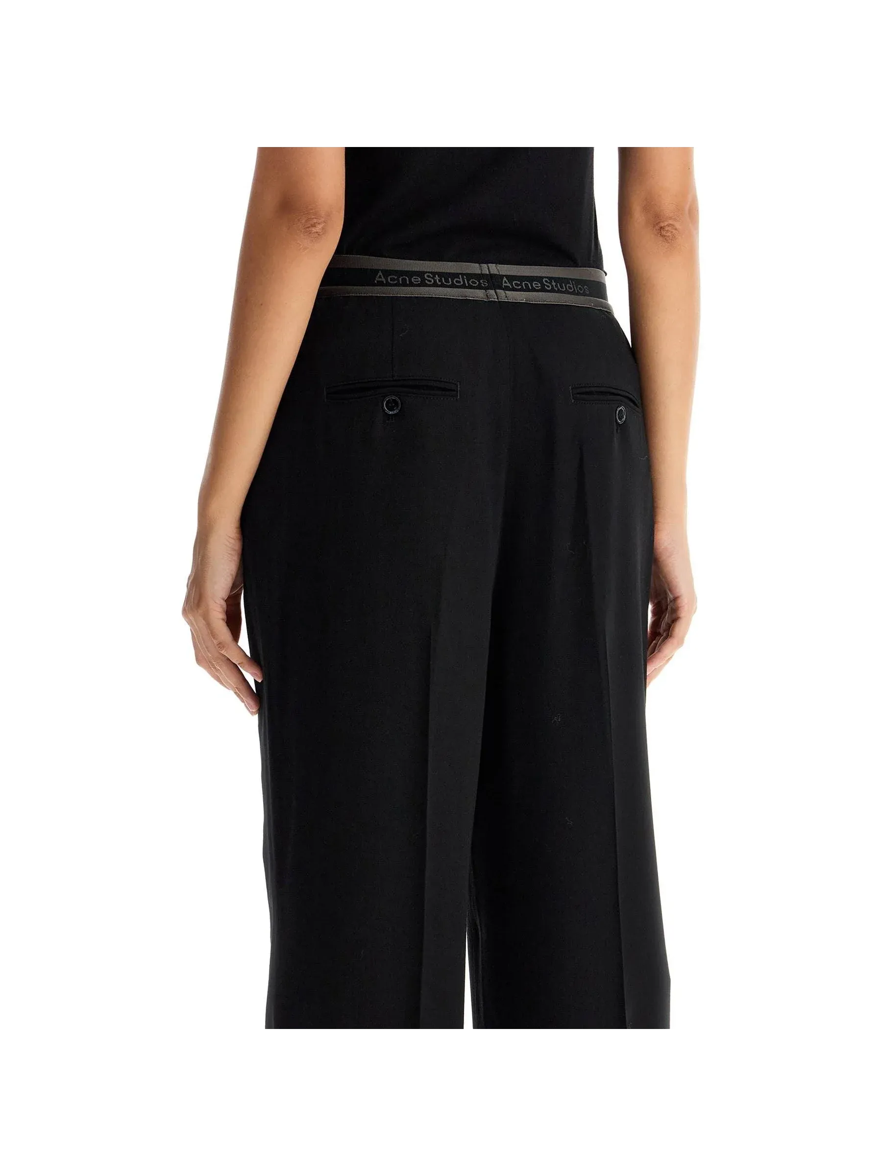 Wide Leg Logo Tape Trousers