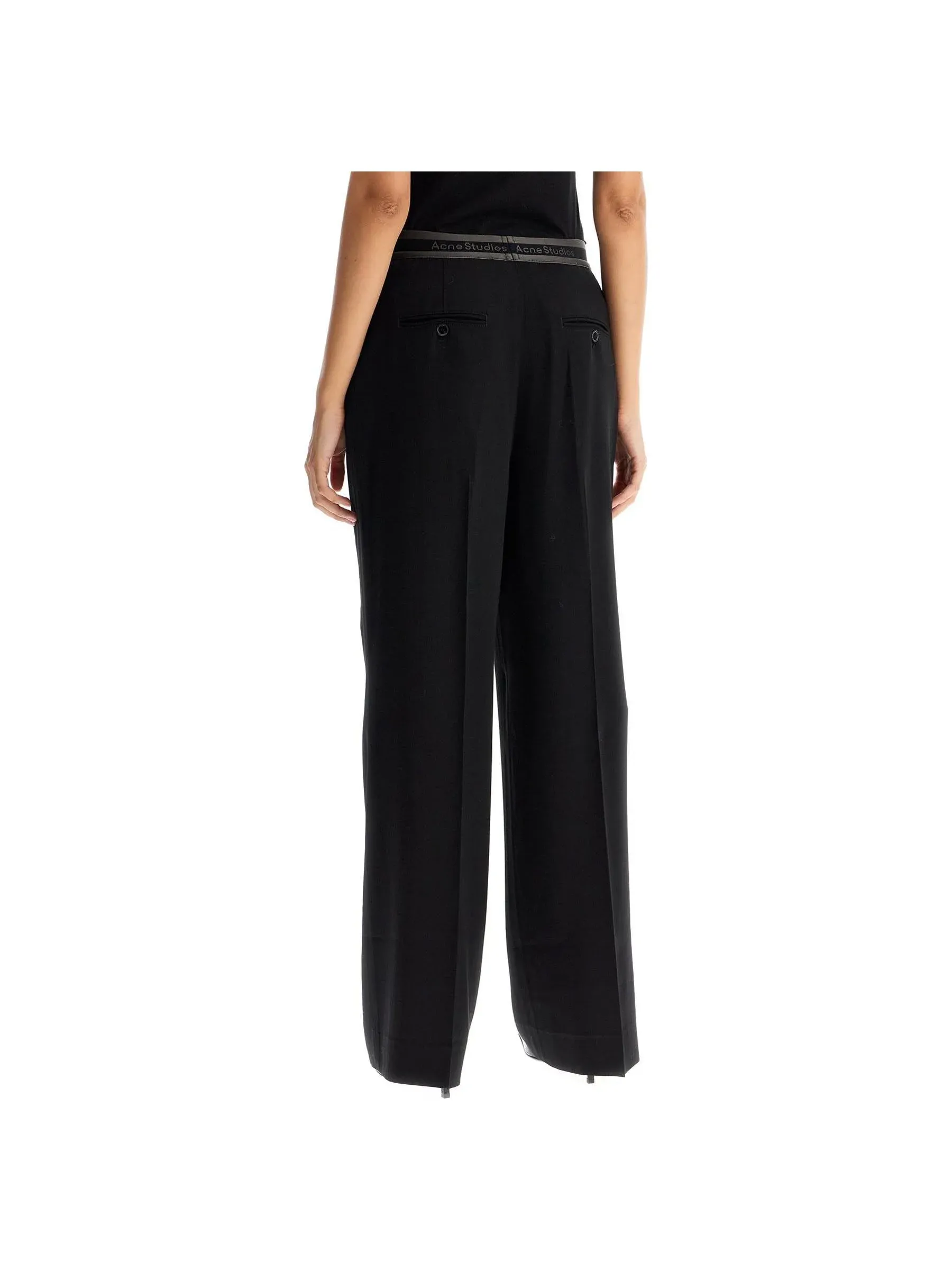 Wide Leg Logo Tape Trousers