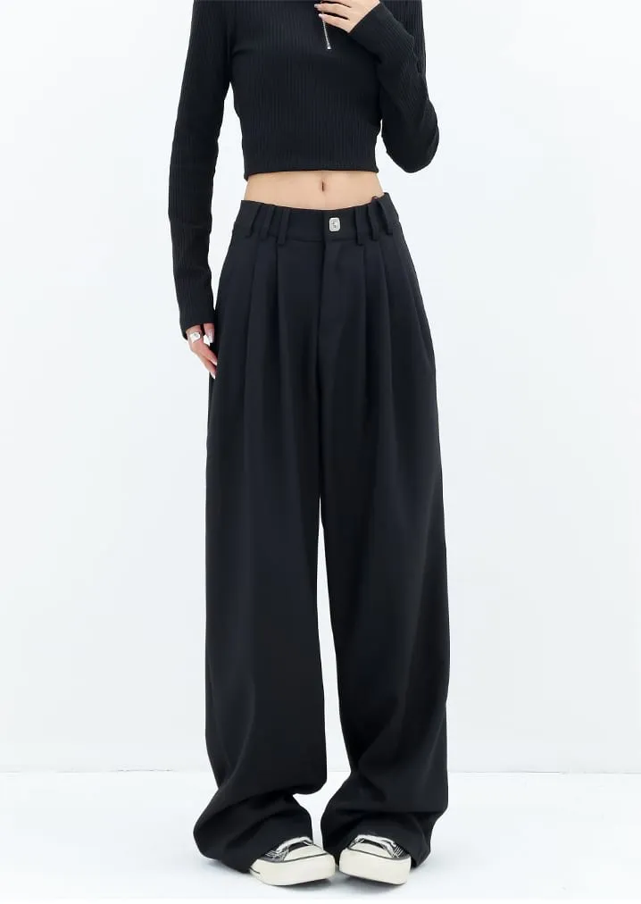 Wide Leg Multi-Pleated Pants