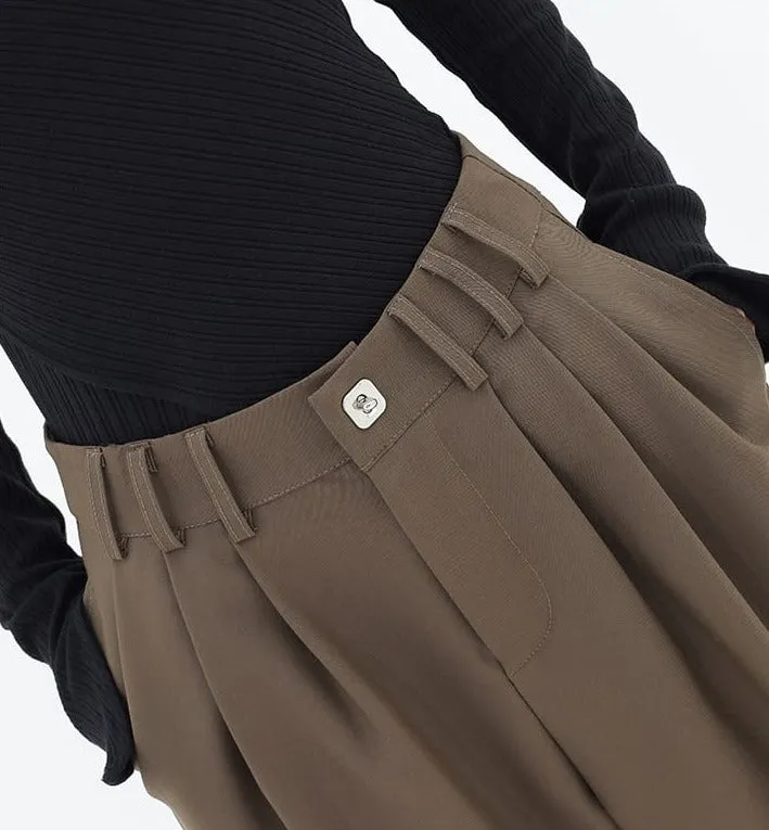 Wide Leg Multi-Pleated Pants