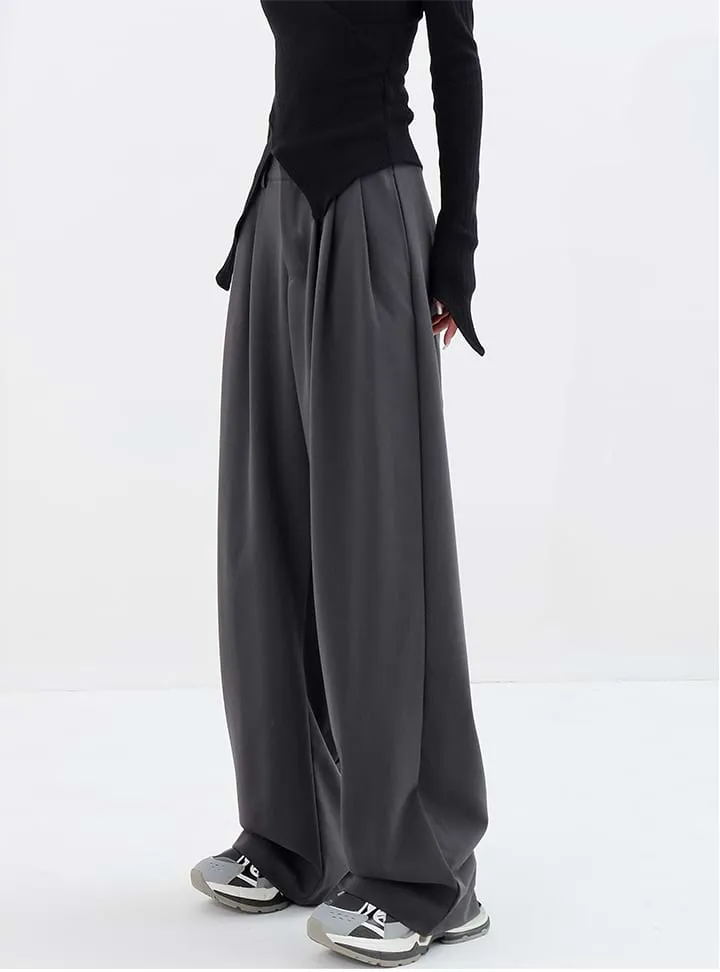 Wide Leg Multi-Pleated Pants