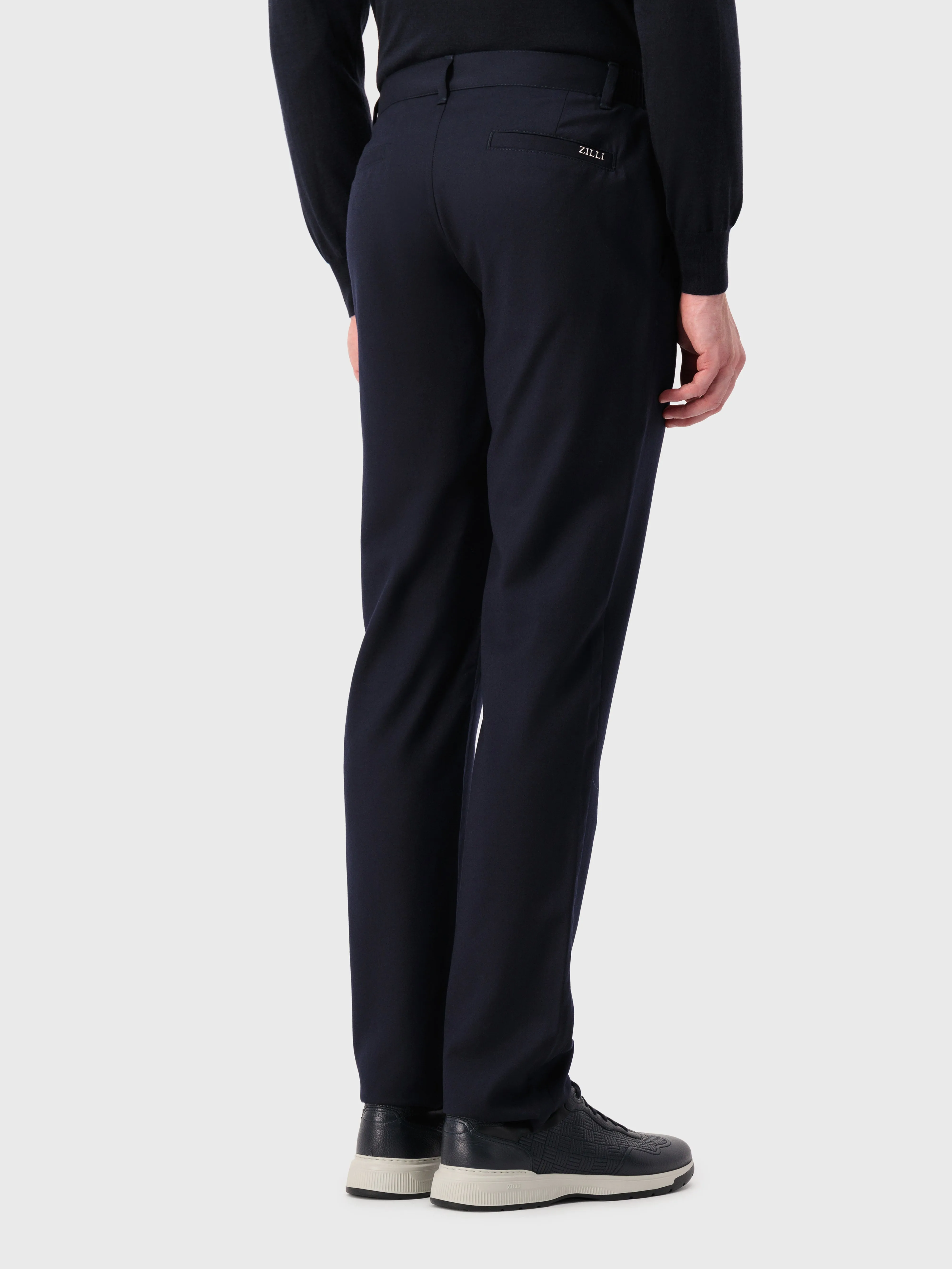 Wool Trousers Blue Navy