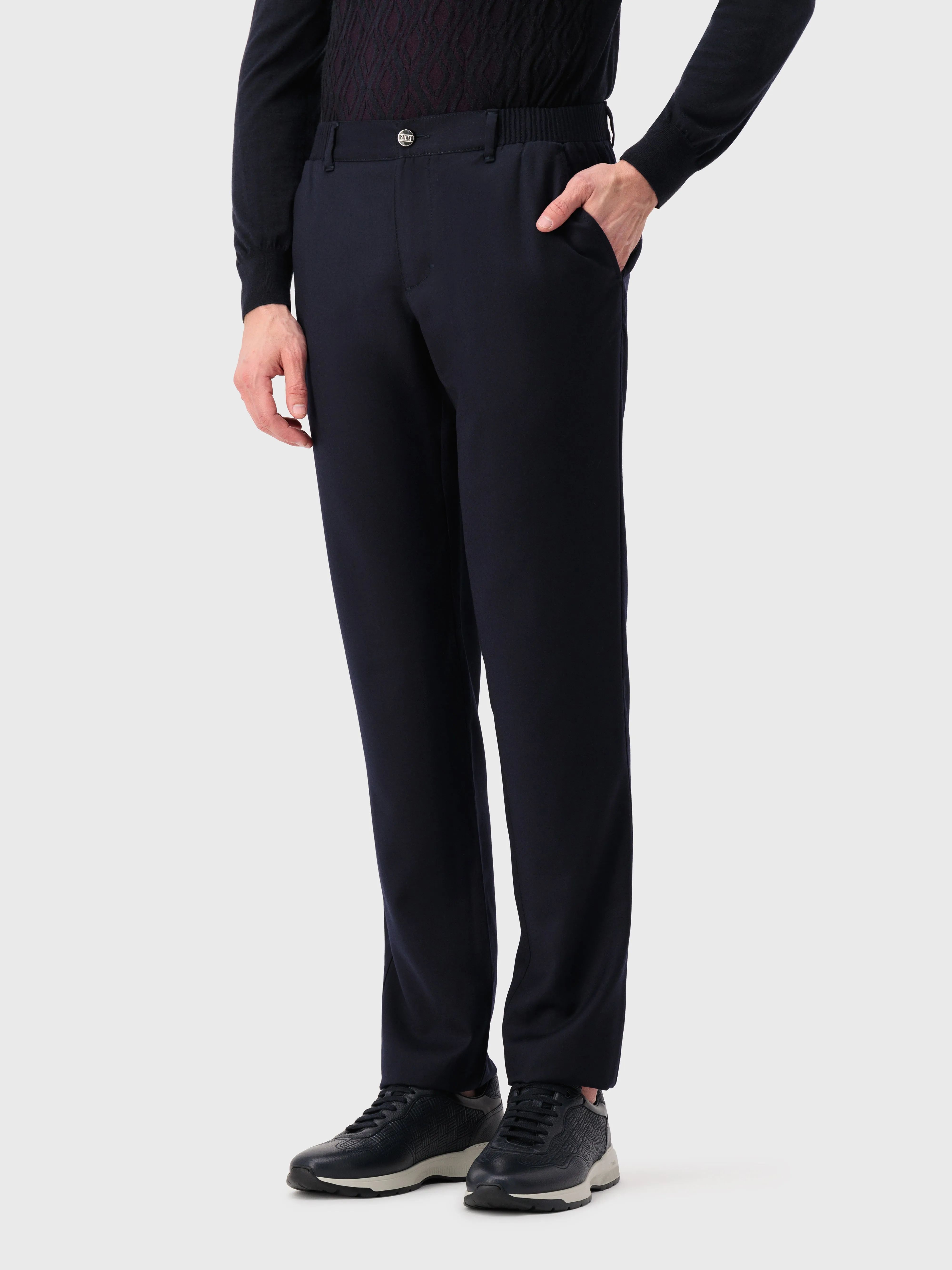 Wool Trousers Blue Navy